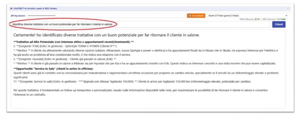 Chatbot enterprise CRM query example